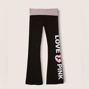 PINK NWT VS PINK ORIGINALS COTTON FOLDOVER FLARE PANT -Size: Small